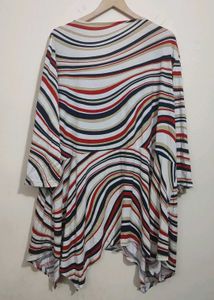 Chic Striped Asymmetrical Top 50 Bust