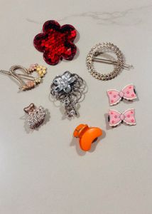 Assorted Rhinestone & Sequin Hair Clips Set