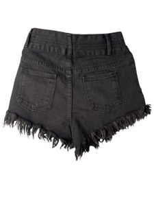 New Frayed Black Denim Shorts Fit To S ( Fix Price