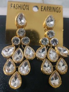 Elegant Drop Earrings with Clear Stones