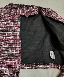 Savana Chic Tweed Skirt crop Jacket Set