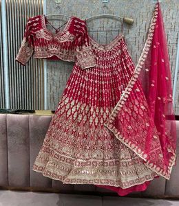 Red Embroidered Lehenga Choli