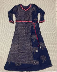 Beautiful Blue Tree Print Kurta