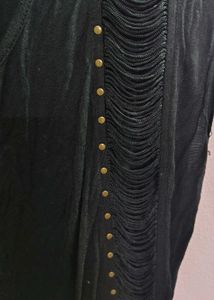 Black Studded Cut-Out T-Shirt