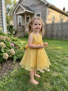 Birthday beige/Yellow  Dress for 2 yr old