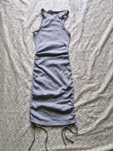 Grey Ruched Cut-out Bodycon Dress