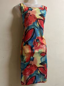 Price Drop Abstract Print Sleeveless Dress
