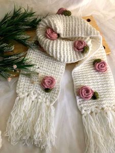Floral Crochet Scarf