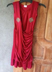 Elegant Red Embellished Cocktail Dress