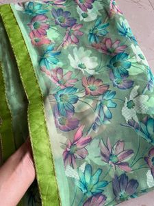 Green Floral Saree