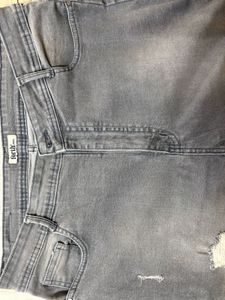 Distressed Grey Denim Jeans