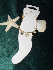 Anti tarnish trending bamboo Anklet with Heart Cha