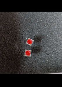 Sparkling Red Gemstone Stud Earrings
