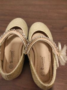 Sparkly Gold Ballerina Flats