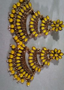 Yellow Colour Earings Set