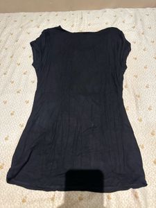Chic Black Ruched Tunic Top