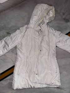 Incede Cream Padded Jacket with Hood