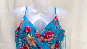 Blue Floral Print Summer romper