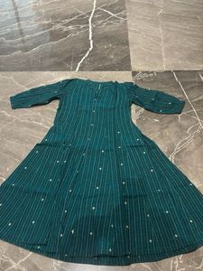 Teal Striped Kurta