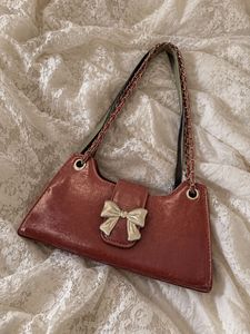 y2k vintage cherry shoulder red bow bag
