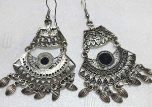 Bohemian Black Stone Chandelier Earrings with free