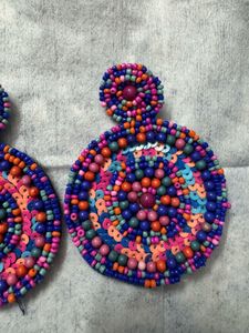 Boho Beaded Hoop Earrings