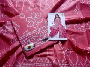 Classic Black Bandhani Print dress material