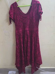 Elegant Burgundy Lace Dress