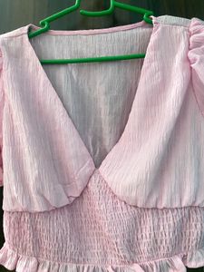 Pink Puff Sleeve Top