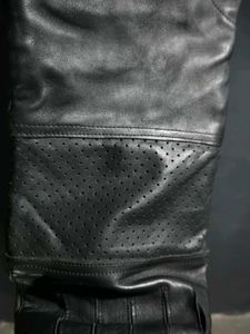 Black Leather Biker Pants