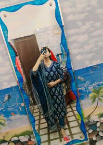 Beautiful Blue Printed Kurta Set
