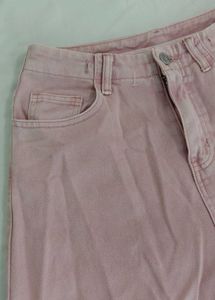 Pink Wide Leg Jeans