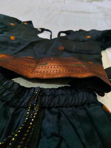 Elegant Black &amp; Copper Ethnic Skirt Set 4-5 years
