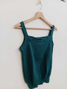 Teal Square Neck Tank Top