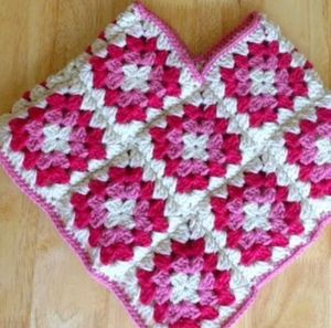 Handmade Granny Square Poncho &amp; Hat Set