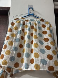 Polka Dot Button-Up Blouse