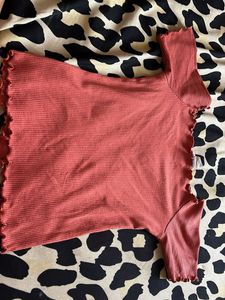 Ribbed Button-Up Top