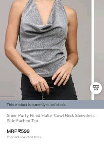 Party Fitted Halter CowlNeck Sleeveless ruched top