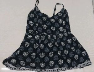 Black Paisley Print Mini Dress