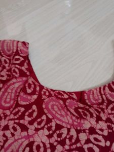 Red Paisley Print Kurta