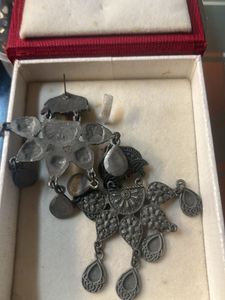 black polished Oxidized Silver Peacock Necklace