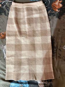 Checkered Knit Skirt