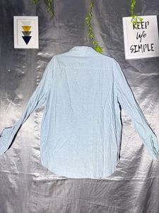 Men's Light Denim Blue Long Sleeve Shirt