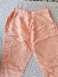 Peach Cotton Palazzo Pants