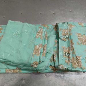 Butter Print Embroidered Dress Material Set