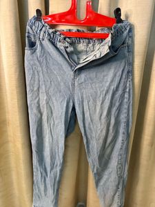 Light Wash Paperbag Waist Jeans