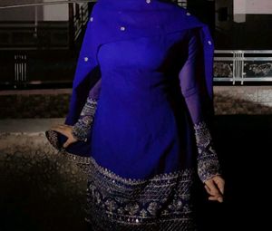Royal Blue Embroidered Kurta Set