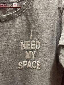 Grey 'Need My Space' Tee
