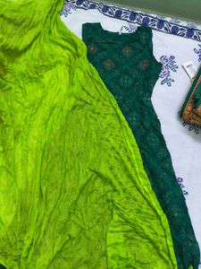 Green Ethnic Kurta Set with Dupatta