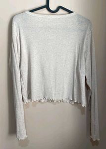 Cute Crop Top with Embroidered Text